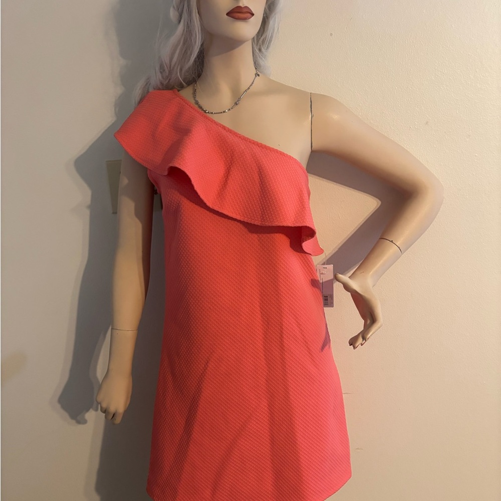 NWT Cupcakes & Cashmere One Shoulder Ruffled Dress - Picture 1 of 7